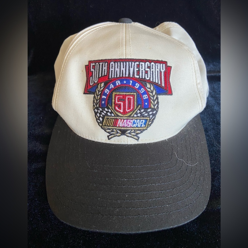 Vintage 1998 NASCAR 50th Anniversary Strapback Adjustable Hat Cap Racing Tultex